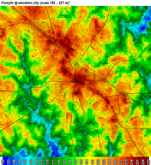 Forsyth elevation map