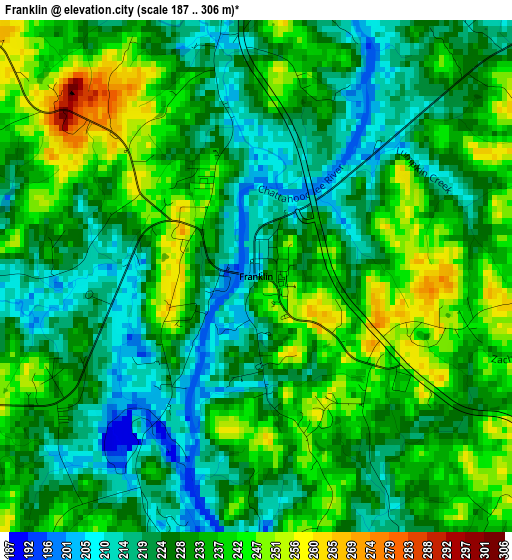 Franklin elevation map