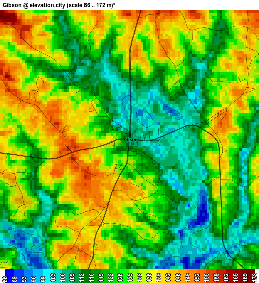 Gibson elevation map