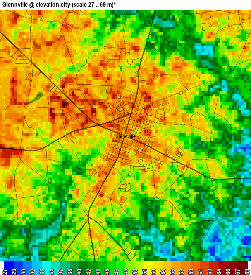 Glennville elevation map