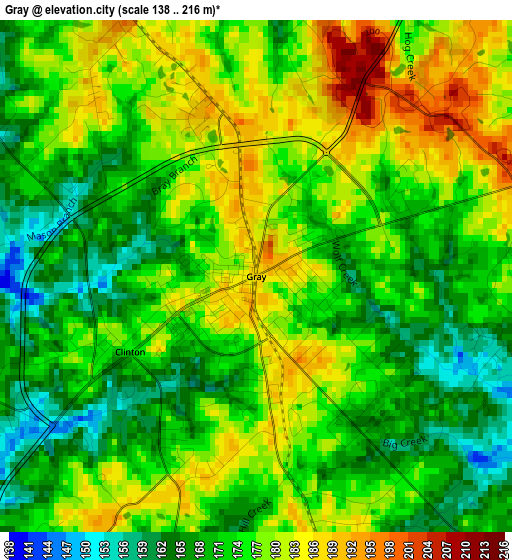 Gray elevation map