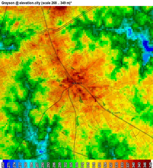 Grayson elevation map