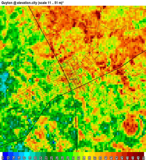 Guyton elevation map