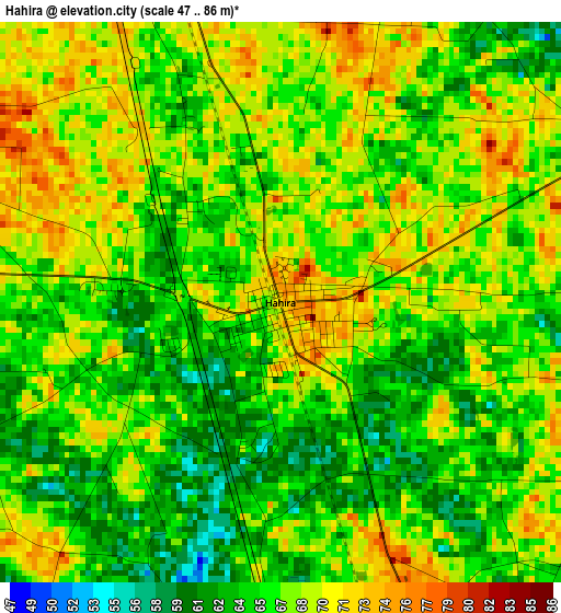 Hahira elevation map