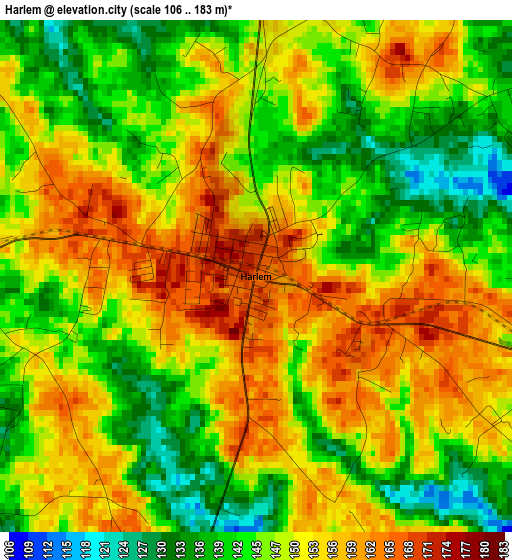 Harlem elevation map