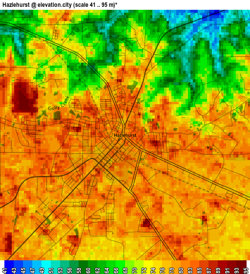 Hazlehurst elevation map