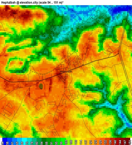 Hephzibah elevation map