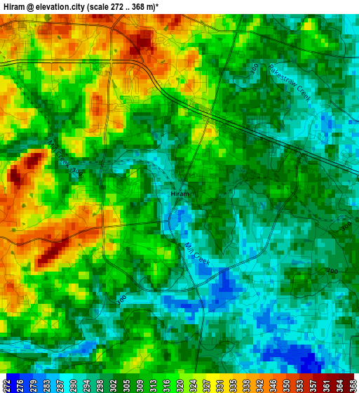 Hiram elevation map