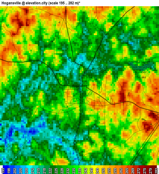 Hogansville elevation map