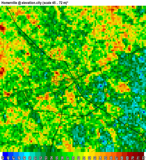 Homerville elevation map