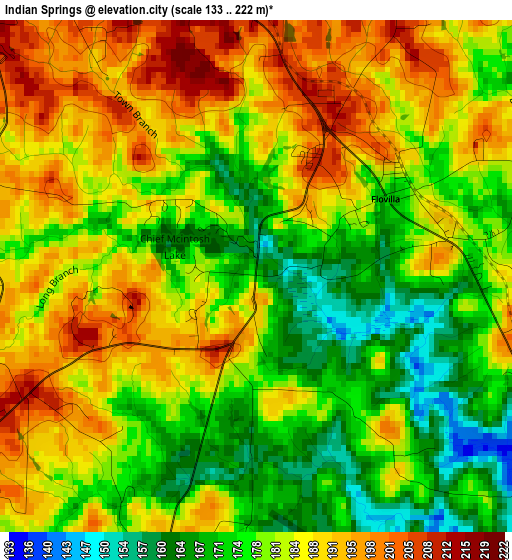 Indian Springs elevation map