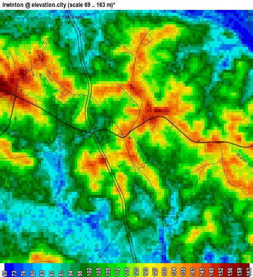 Irwinton elevation map