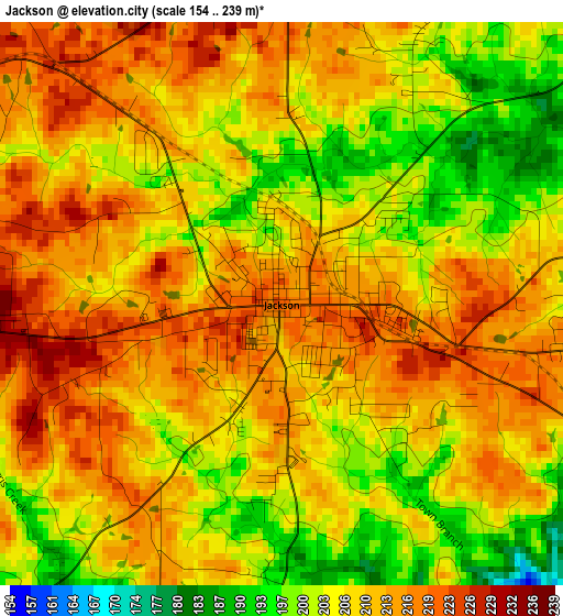 Jackson elevation map