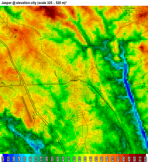 Jasper elevation map