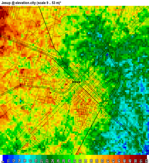 Jesup elevation map