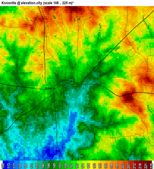 Knoxville elevation map