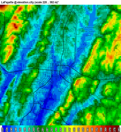 LaFayette elevation map