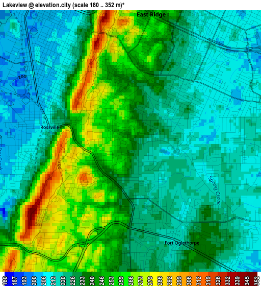 Lakeview elevation map