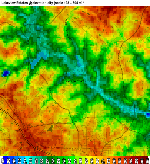 Lakeview Estates elevation map