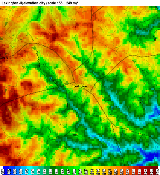 Lexington elevation map