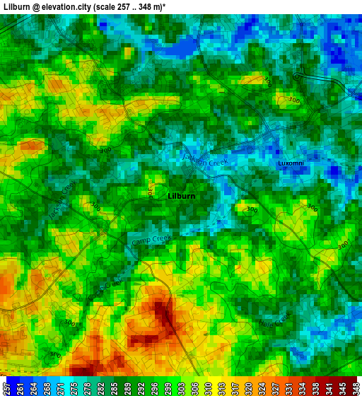 Lilburn elevation map