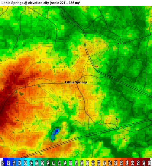 Lithia Springs elevation map