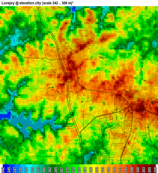 Lovejoy elevation map