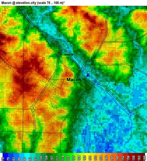 Macon elevation map