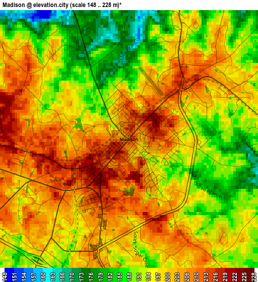 Madison elevation map