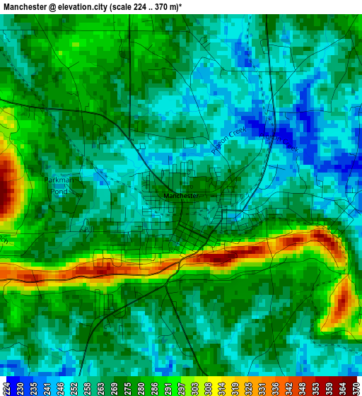 Manchester elevation map