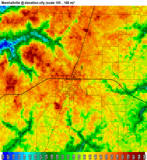 Marshallville elevation map