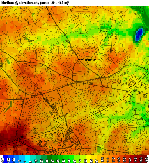 Martinez elevation map