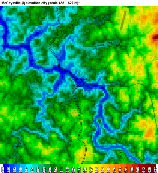 McCaysville elevation map