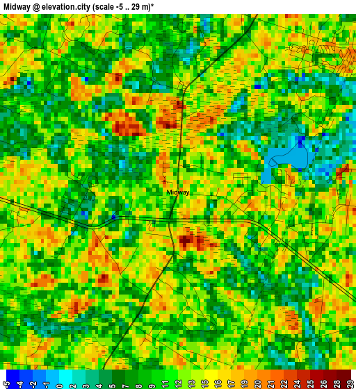 Midway elevation map