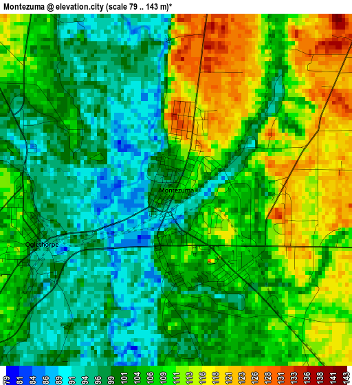 Montezuma elevation map