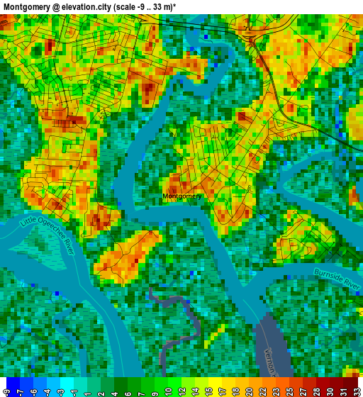 Montgomery elevation map