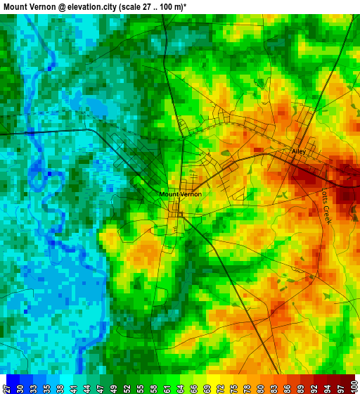 Mount Vernon elevation map