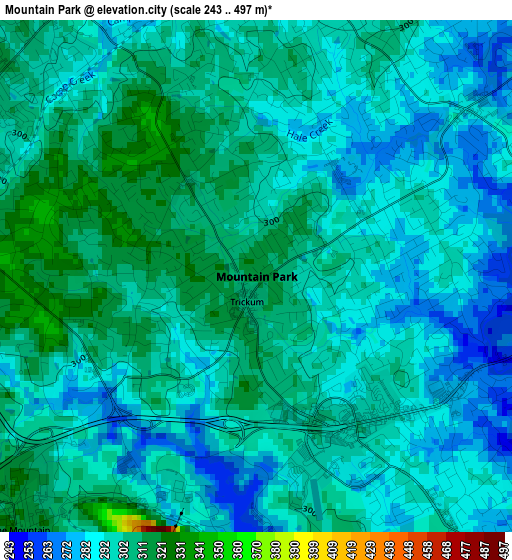 Mountain Park elevation map