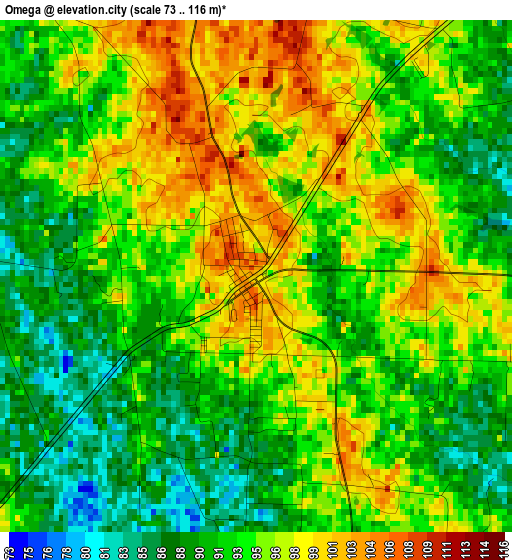 Omega elevation map