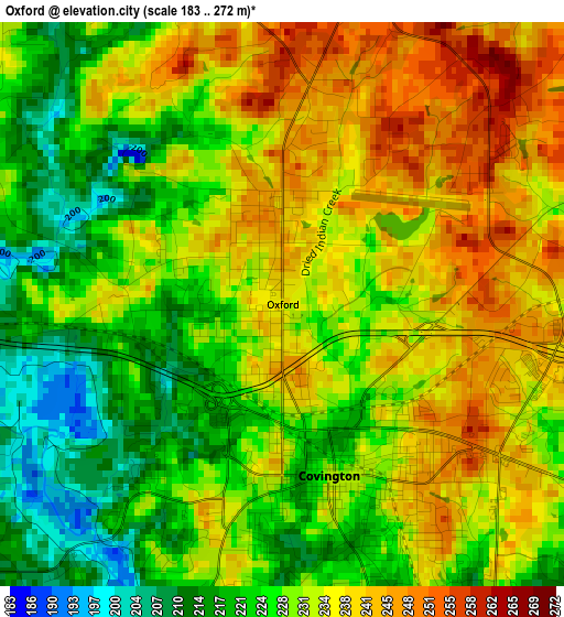 Oxford elevation map