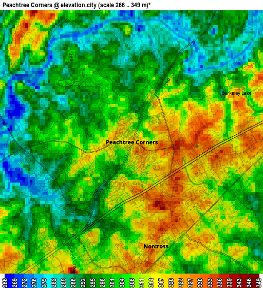 Peachtree Corners elevation map