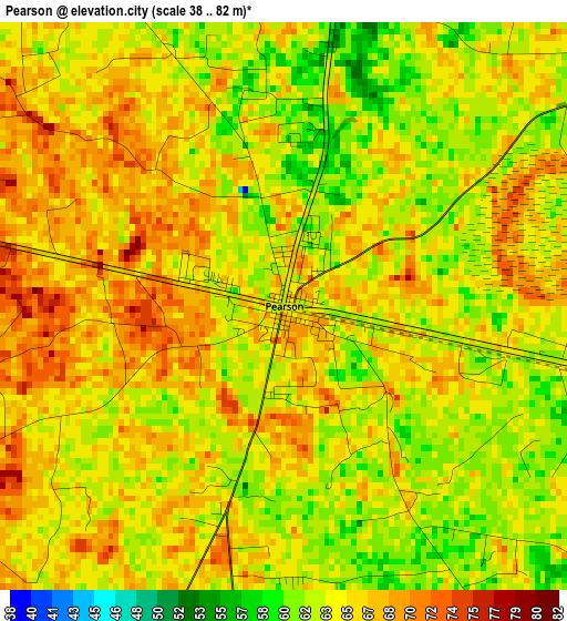 Pearson elevation map