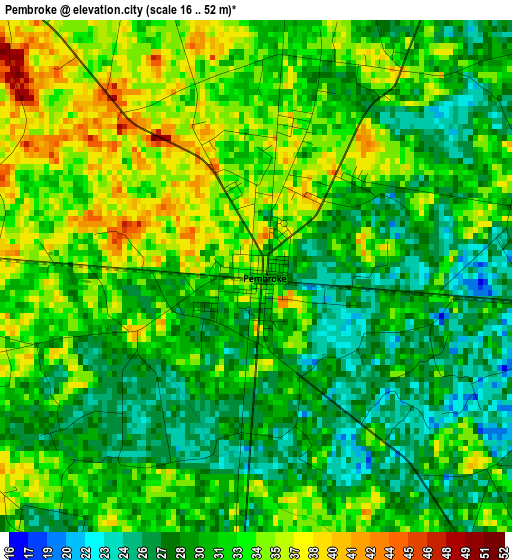 Pembroke elevation map