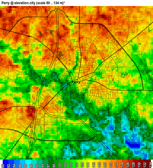 Perry elevation map