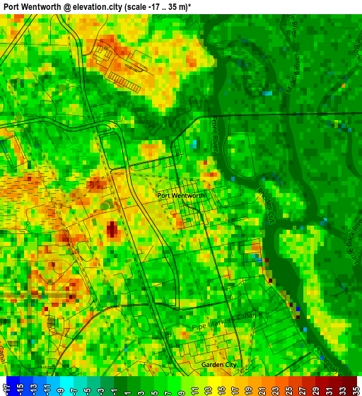 Port Wentworth elevation map