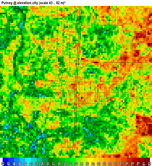 Putney elevation map