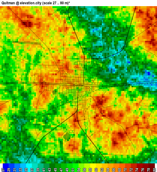 Quitman elevation map