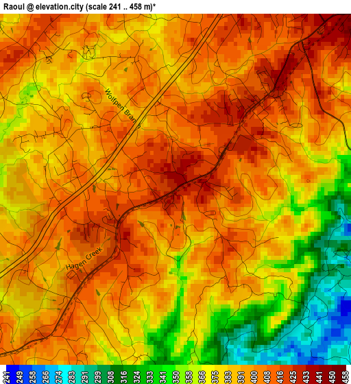 Raoul elevation map