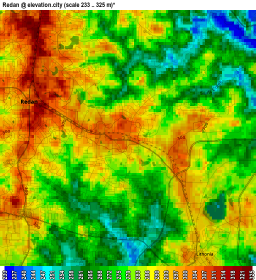 Redan elevation map