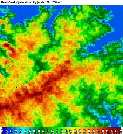 Reed Creek elevation map